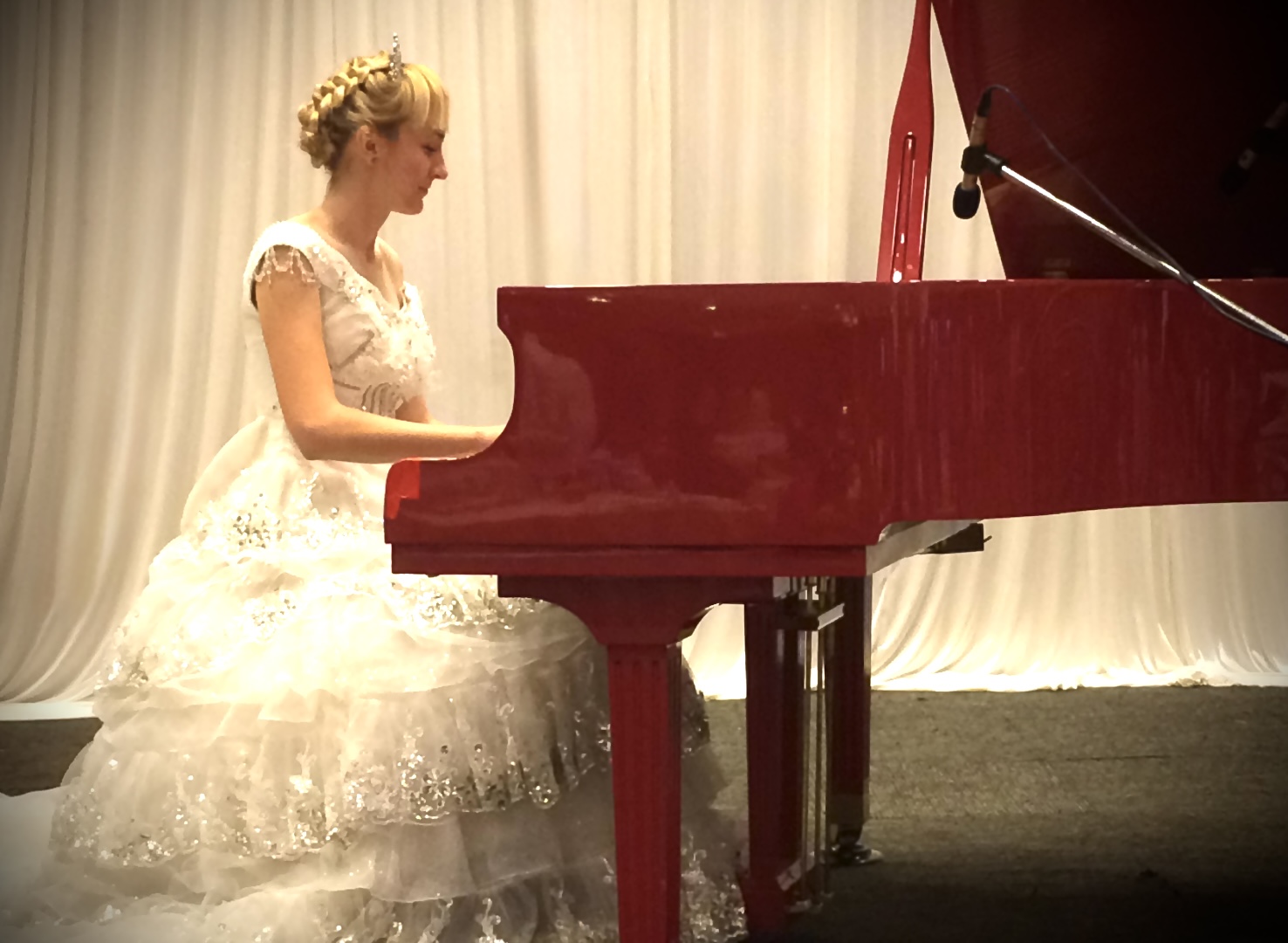 Student receiving applause